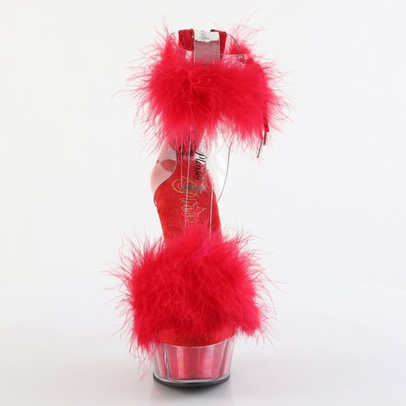 Platform Marabou Fur High Heel Shoes - Picture 2 of 5